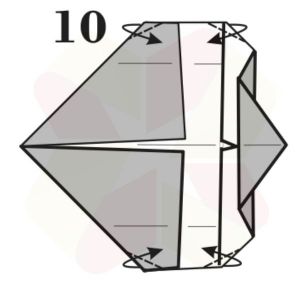 Gorrión de Origami - Paso 10
