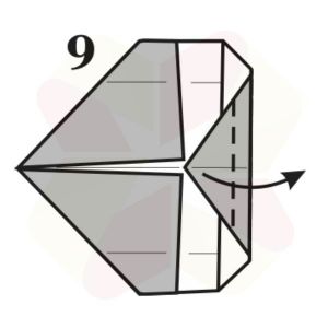 Gorrión de Origami - Paso 9