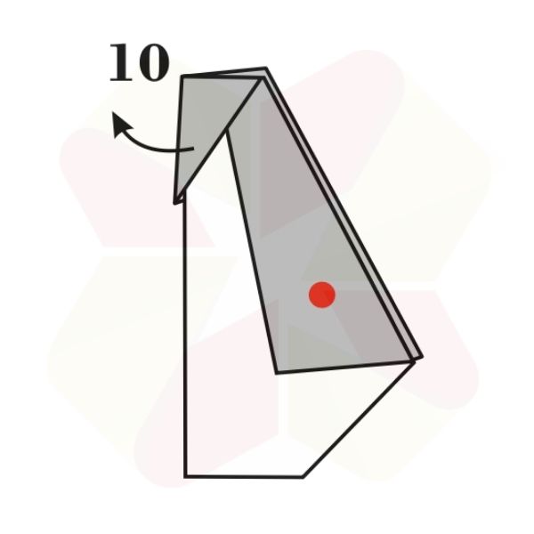 Pinguino de Origami - Paso 10